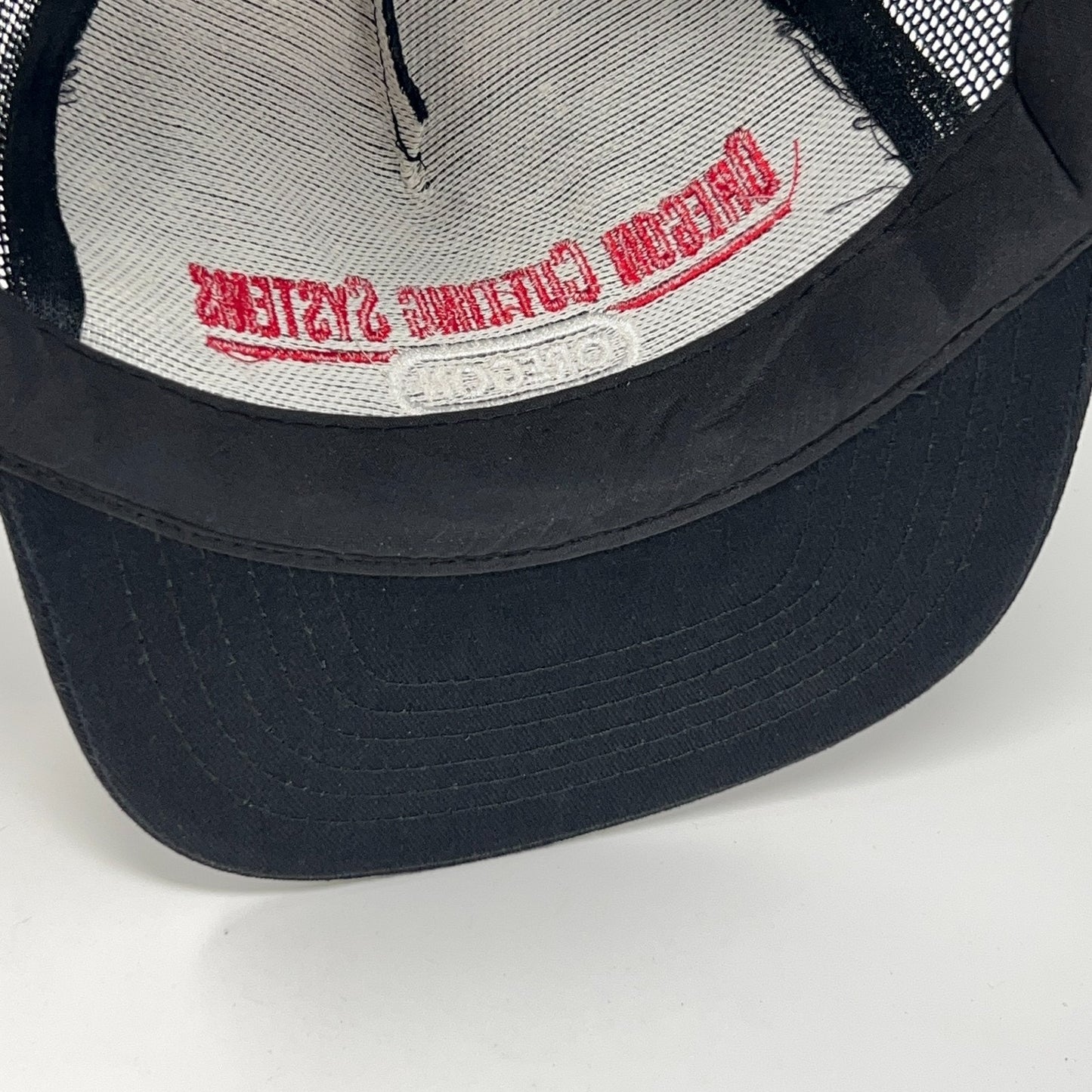 Vintage 90s Oregon Tool Cutting Systems Trucker Hat Baseball Cap Snapback Black
