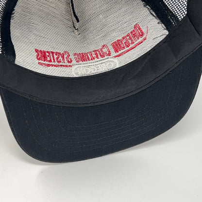 Vintage 90s Oregon Tool Cutting Systems Trucker Hat Baseball Cap Snapback Black