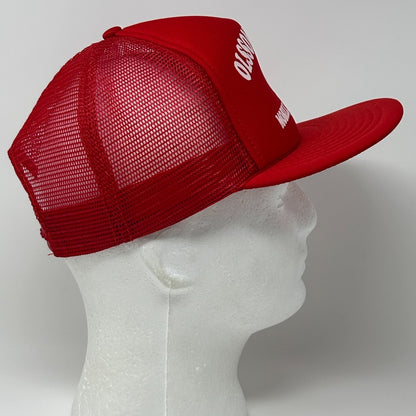 Vintage Olssons Motel Trucker Hat Cap Red 80s Mobile Alabama AAA Mesh Snapback