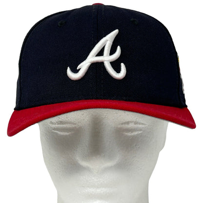 Gorra de béisbol New Era azul vintage de los años 90 de los Atlanta Braves de la Serie Mundial de 1999, 7 1/4