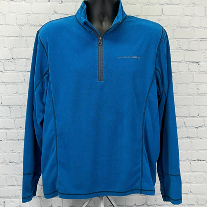 Jackson Hole Fleece Pullover Mens M Medium Blue Quarter Zip Outfitter Trading Co