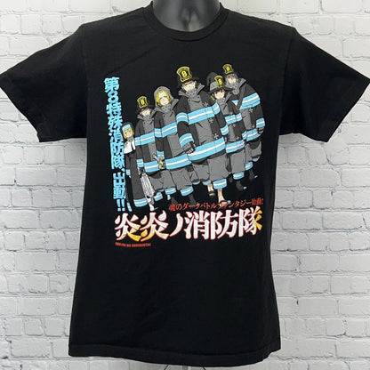 Fire Force T Shirt Japanese Manga Anime Short Sleeve Black Unisex M Medium