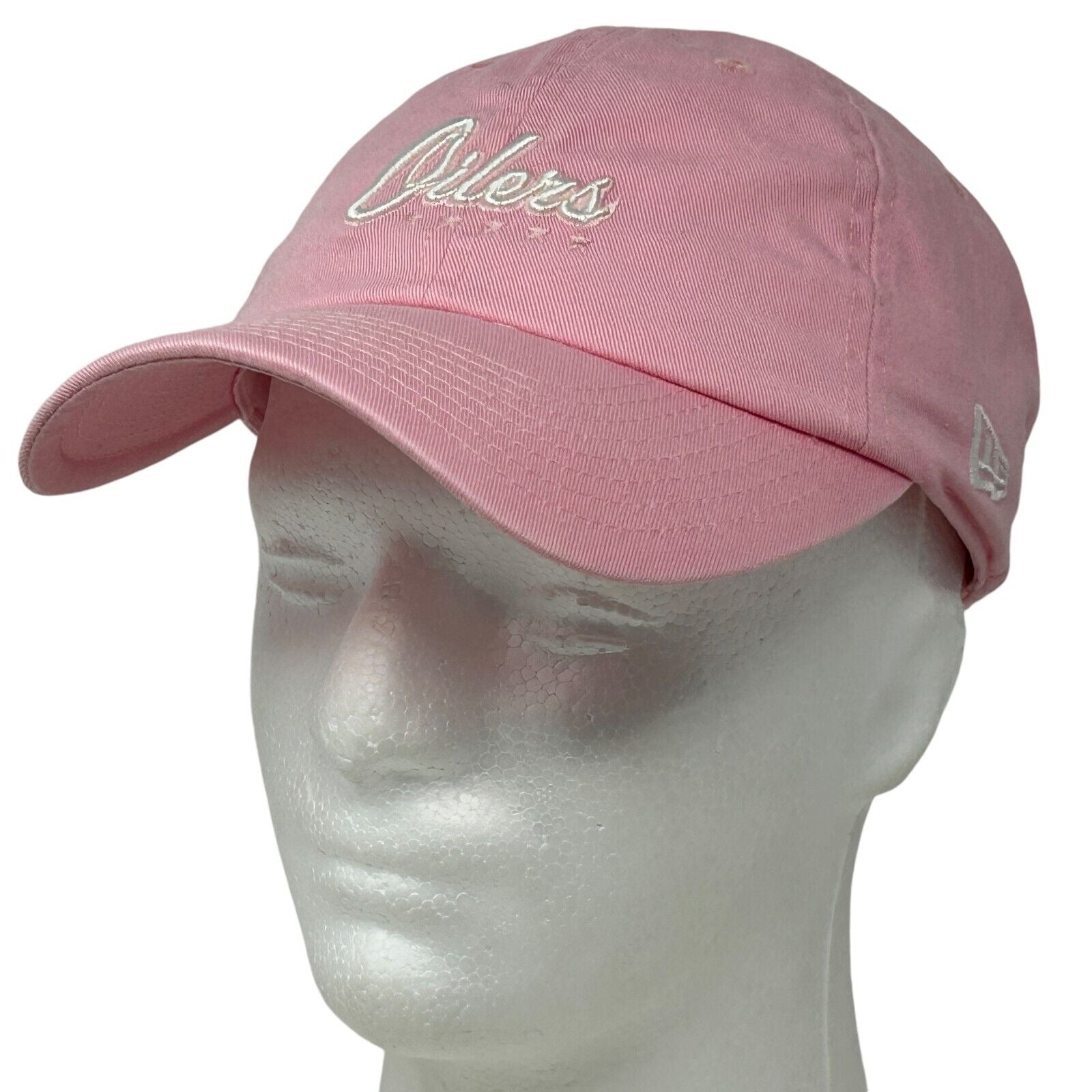 Pink New Era Edmonton Oilers Cap with Front Logo, Adjustable for a Comfortable Fit