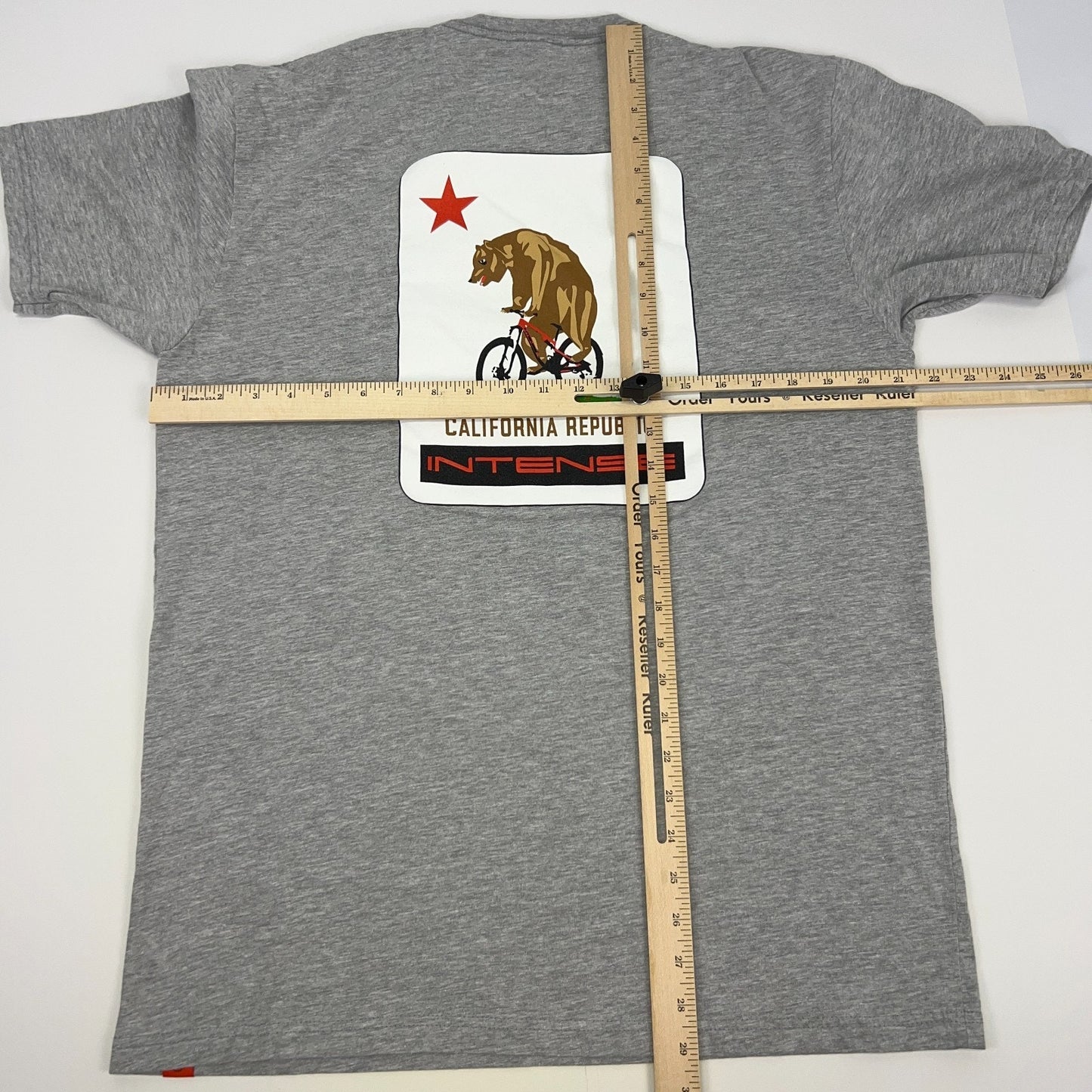 Intense Cycles California Republic T Shirt Bear Bikes Bicycles Gray Tee L Large