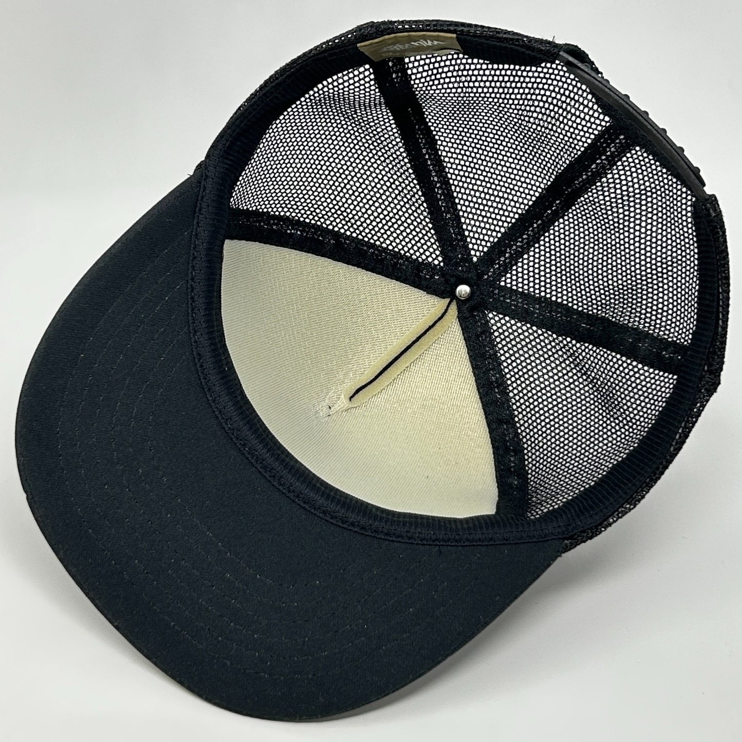 Vintage US Army Trucker Hat Cap Black 80s Camouflage Military Mesh Snapback