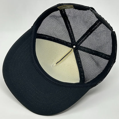 Vintage US Army Trucker Hat Cap Black 80s Camouflage Military Mesh Snapback