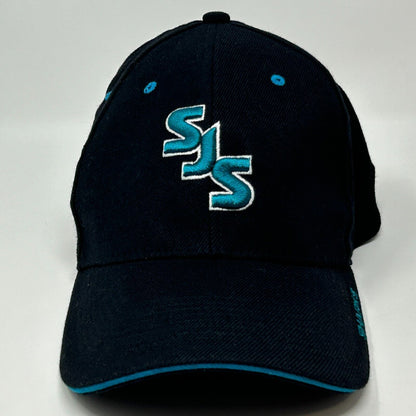 SJS San Jose Sharks Hat Black CCM NHL Hockey Wool Blend Baseball Cap L-XL