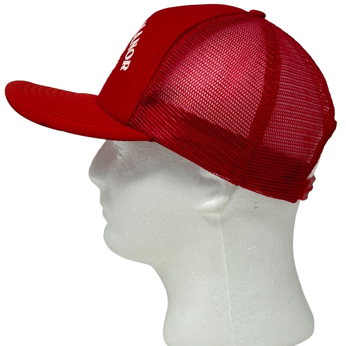 Vintage 80s Oak Tree Manor Trucker Hat Baseball Cap Red Spring Texas Snapback