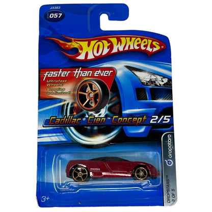 Cadillac Cien Concept Hot Wheels Diecast Car Red Dropstars FTE 2006 Vehicle New