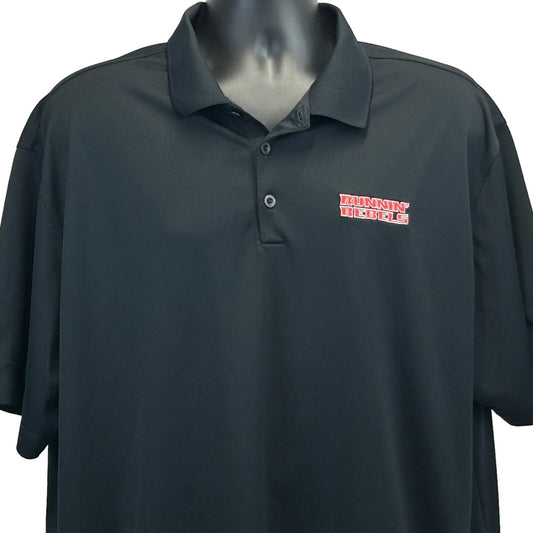 UNLV Runnin' Rebels Nike Golf Polo T Shirt 2XL NCAA Dri Fit UV Tech Mens Black