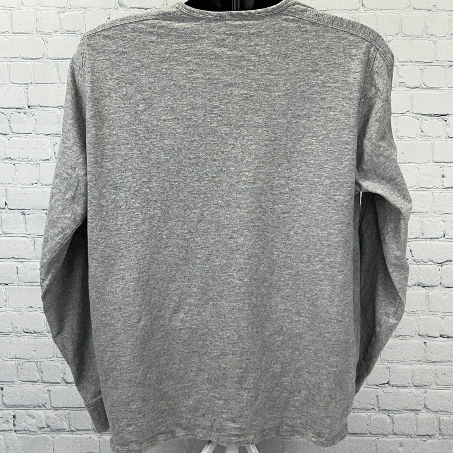 Vince Henley T Shirt Long Sleeve Cotton Heathered Gray Mens XL X-Large