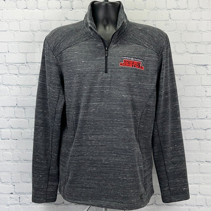 Cowboy Channel Cowboy Christmas 1/4 Quarter Zip Shirt Pockets OGIO Gray L Large