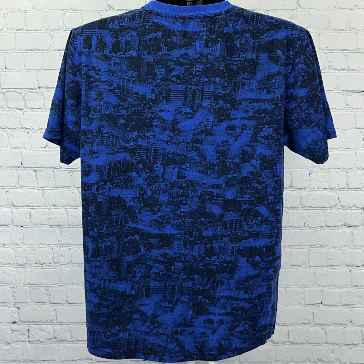 LRG Lifted Research Group City Scene T Shirt L Large Blue AOP All Over Print Tee