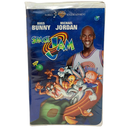 Vintage Space Jam Clamshell VHS Movie Film Warner Bros Looney Tunes 1997 90s