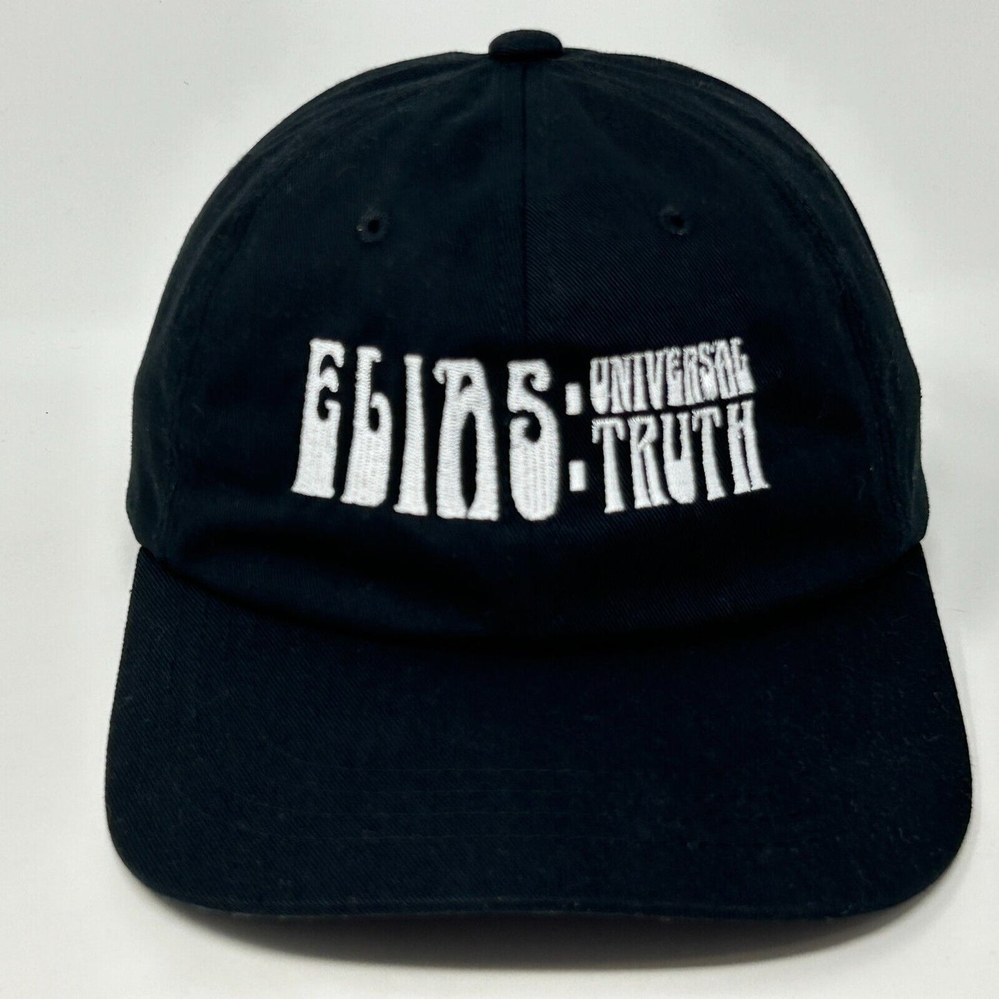 Black Yupoong cap with Elias embroidered logo on the front for casual wear
