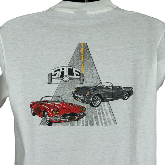 Camiseta SACE de eje recto para entusiastas de Corvette, talla grande, vintage, años 80, C1, para hombre, color blanco