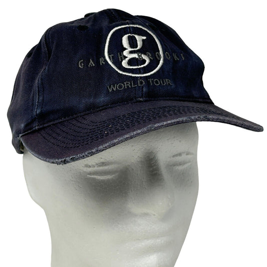 Gorra de béisbol con visera ajustable estilo country azul de Garth Brooks World Tour Vintage 90s