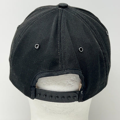 Vintage John Deere Hat Baseball Cap Black USA Made Gold Leaf Tractor Distressed