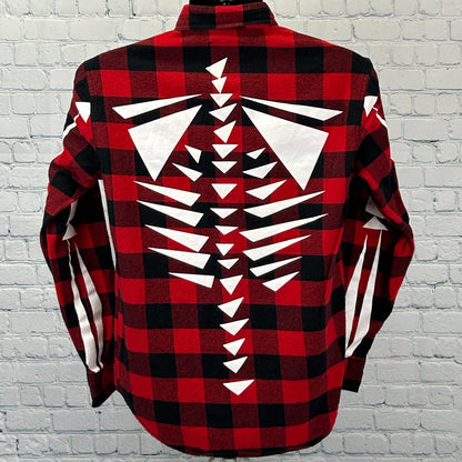 Staple Pigeon x Naturel Flannel Button Front Shirt Skeleton Plaid Red M Medium - Neon Vintage
