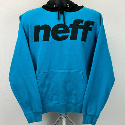 Neff Spellout Hoodie Hooded Sweatshirt Skater Skateboarding Blue Mens M Medium
