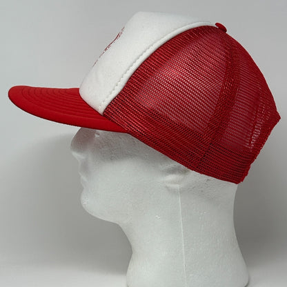 Vintage 80s San Diego Zoo Trucker Hat Baseball Cap Wild Animal Park Snapback Red