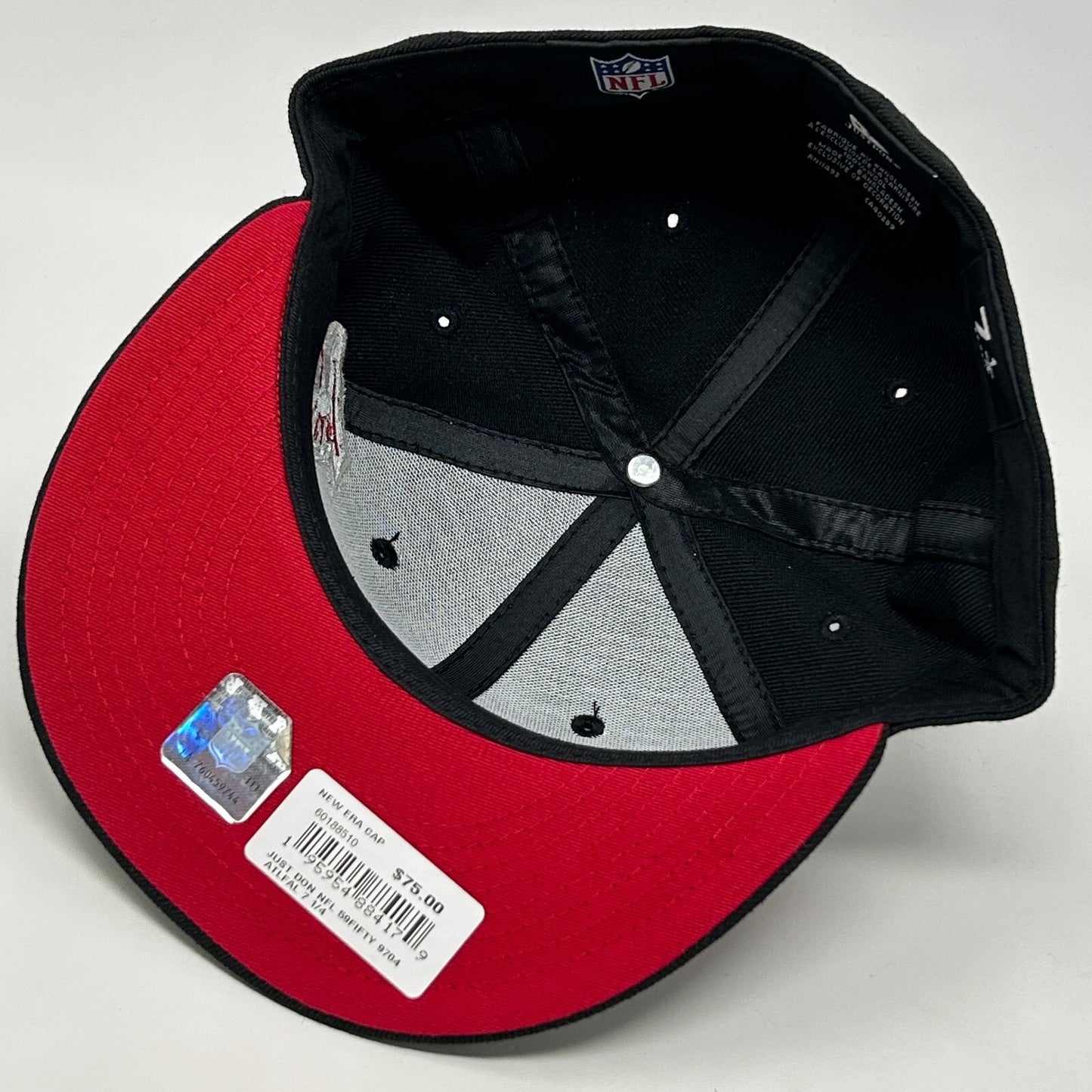 Atlanta Falcons Wool Baseball Hat Cap Fitted 7 1/4 New Era x Just Don NFL Black