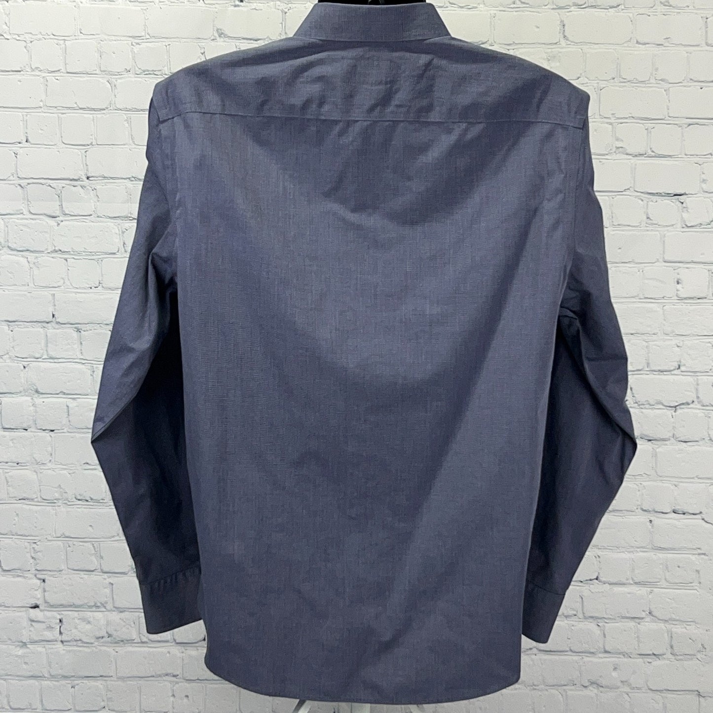 UNTUCKit Orville Regular Fit Button Front Shirt Mens L Large Blue Wrinkle Free