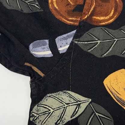 Paradise Coves Cigars Silk Hawaiian Camp Shirt Mens M Medium Black Button Front