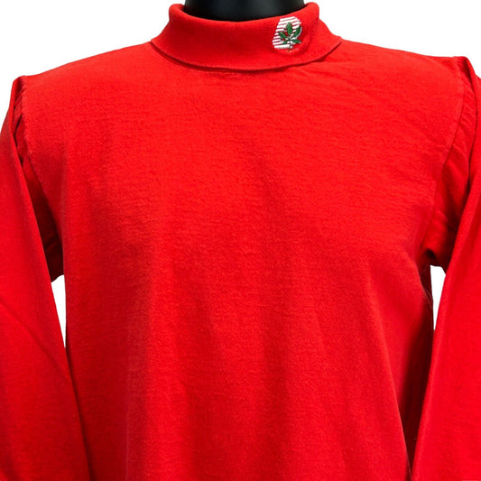 Camiseta de cuello alto vintage de los años 90 de Ohio State Buckeyes, talla mediana, de manga larga, para hombre, de la NCAA OSU, en color rojo