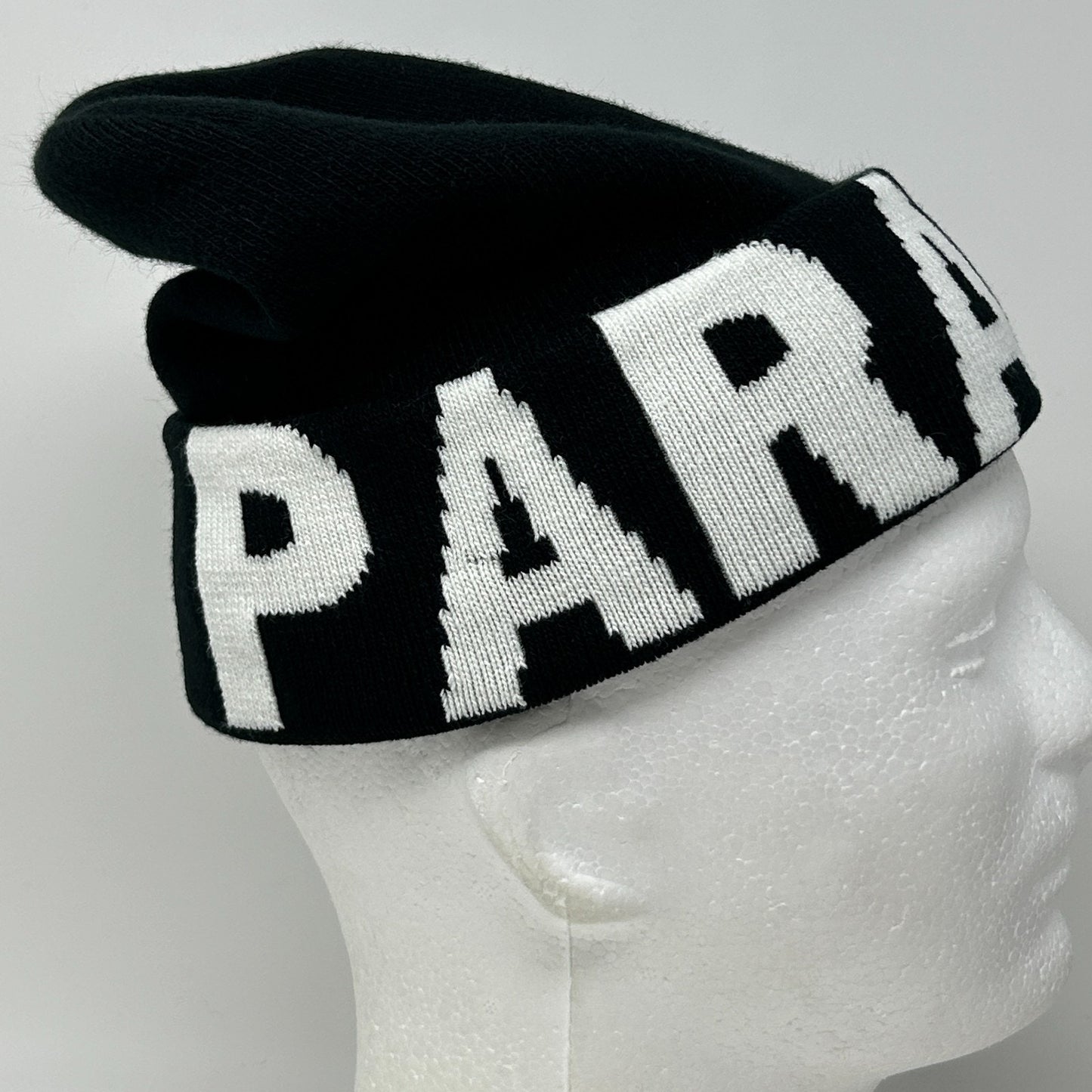 Parasuco Jeans Beanie Winter Hat Toque Streetwear Flip Cuffed Black