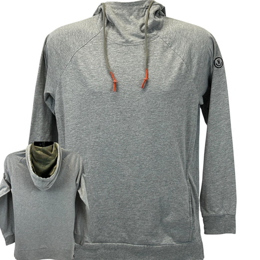 Neff Hooded T Shirt Mens S Small Gray Camouflage Hoodie Long Sleeve Pockets