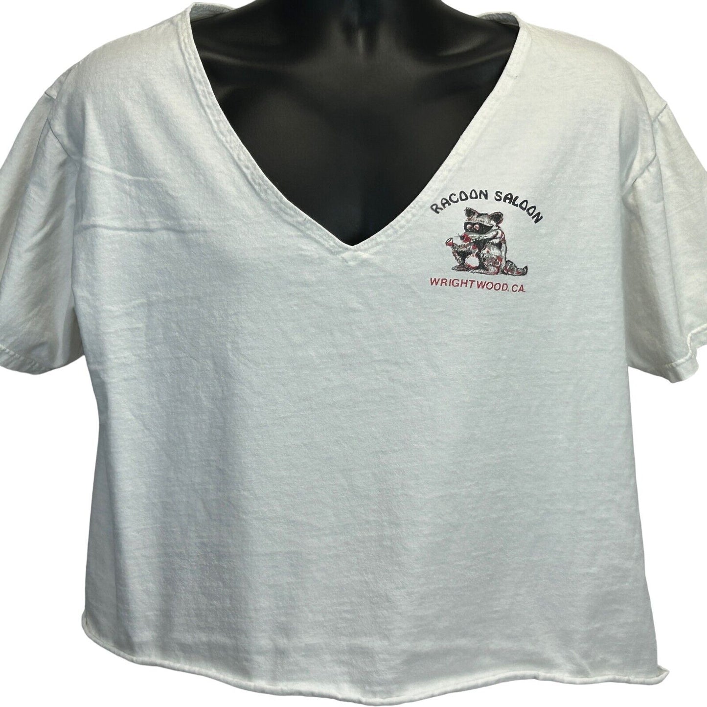 Racoon Saloon Wrightwood California Vintage 90s T Shirt Bar Crop Top Tee Large