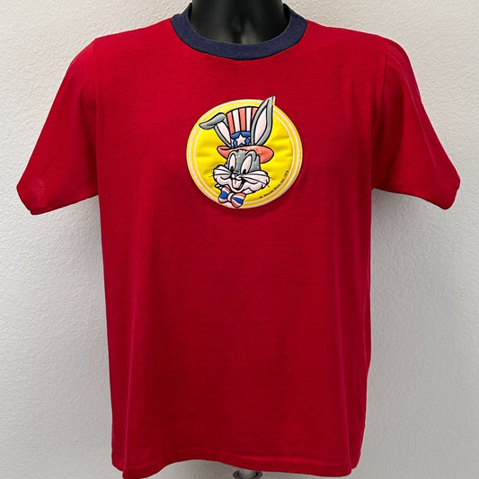 Vintage 70s Bugs Bunny USA T Shirt Patriotic Independence Day Red Tee M Medium - Neon Vintage