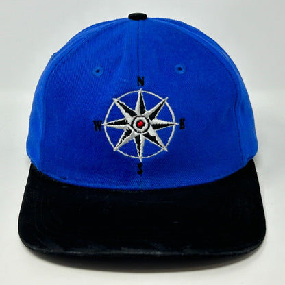 Marlboro Cigarettes Compass Vintage 90s Hat Blue 6 Panel Strapback Baseball Cap