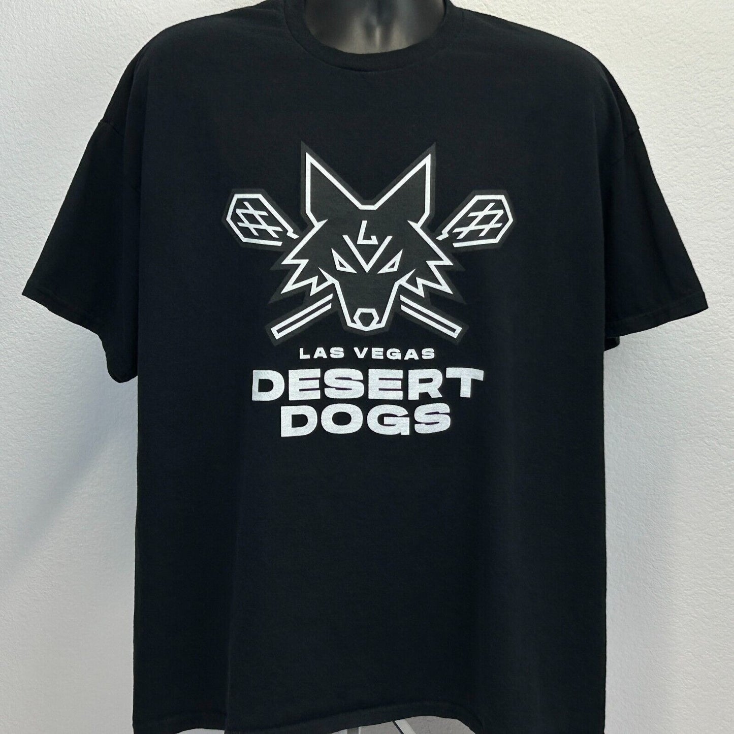 Camiseta de lacrosse NLL para hombre, talla XXL y 2XL, color negro, de Las Vegas Desert Dogs