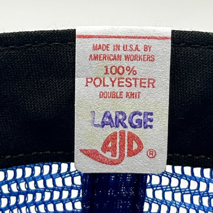 Vintage 80s Atlanta Braves Trucker Hat Baseball Cap MLB AJD Mesh Snapback Blue