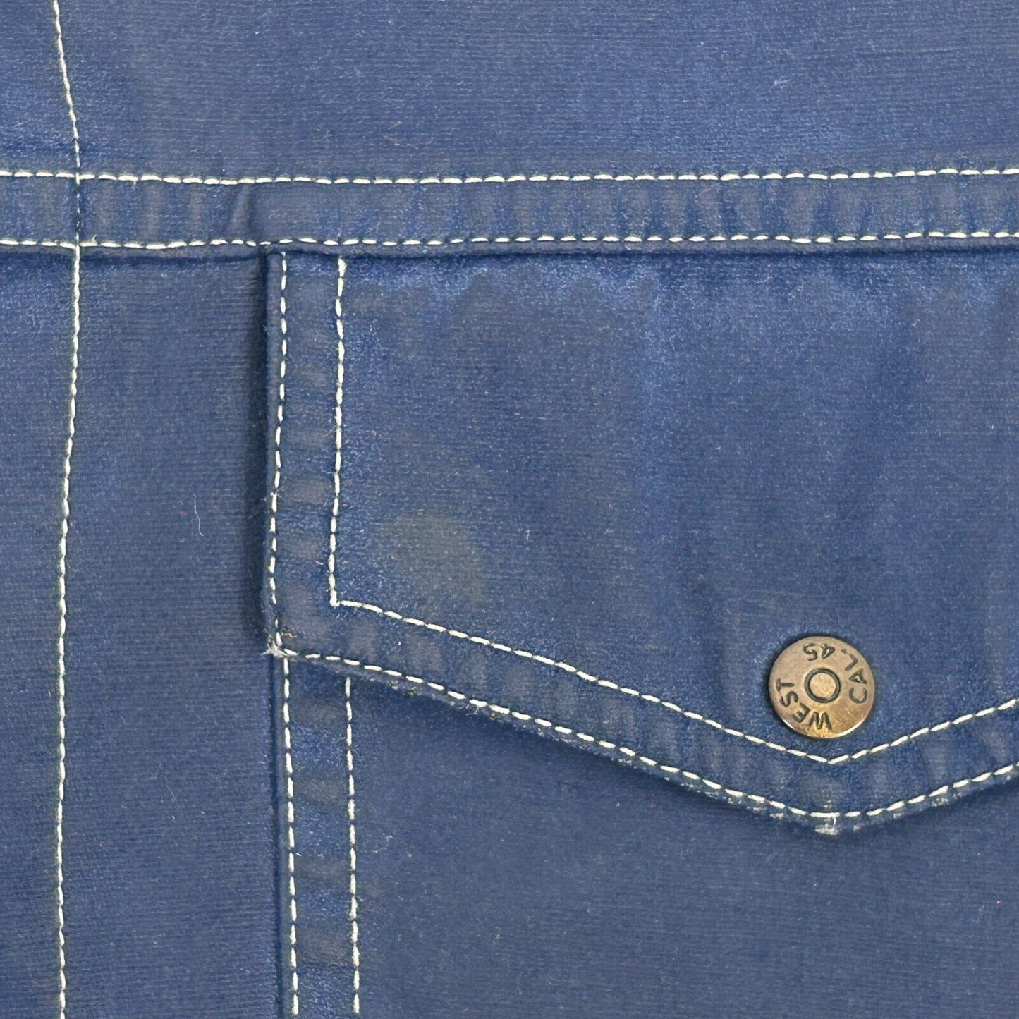Mr Witt Vintage 60s 70s Shirt Jacket Blue Rockabilly Western Shacket Large