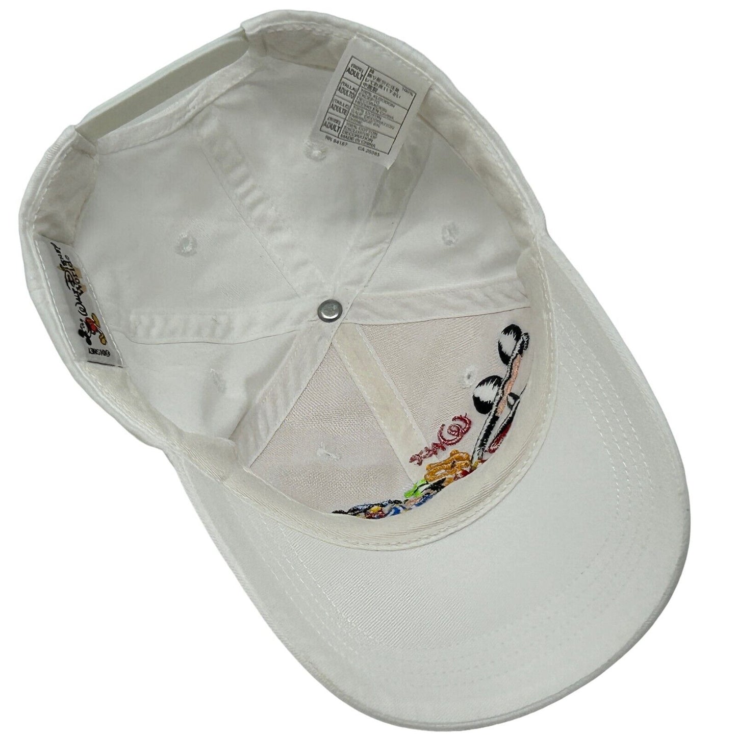 Walt Disney World Hat Embroidered Characters White 6 Panel Snapback Baseball Cap