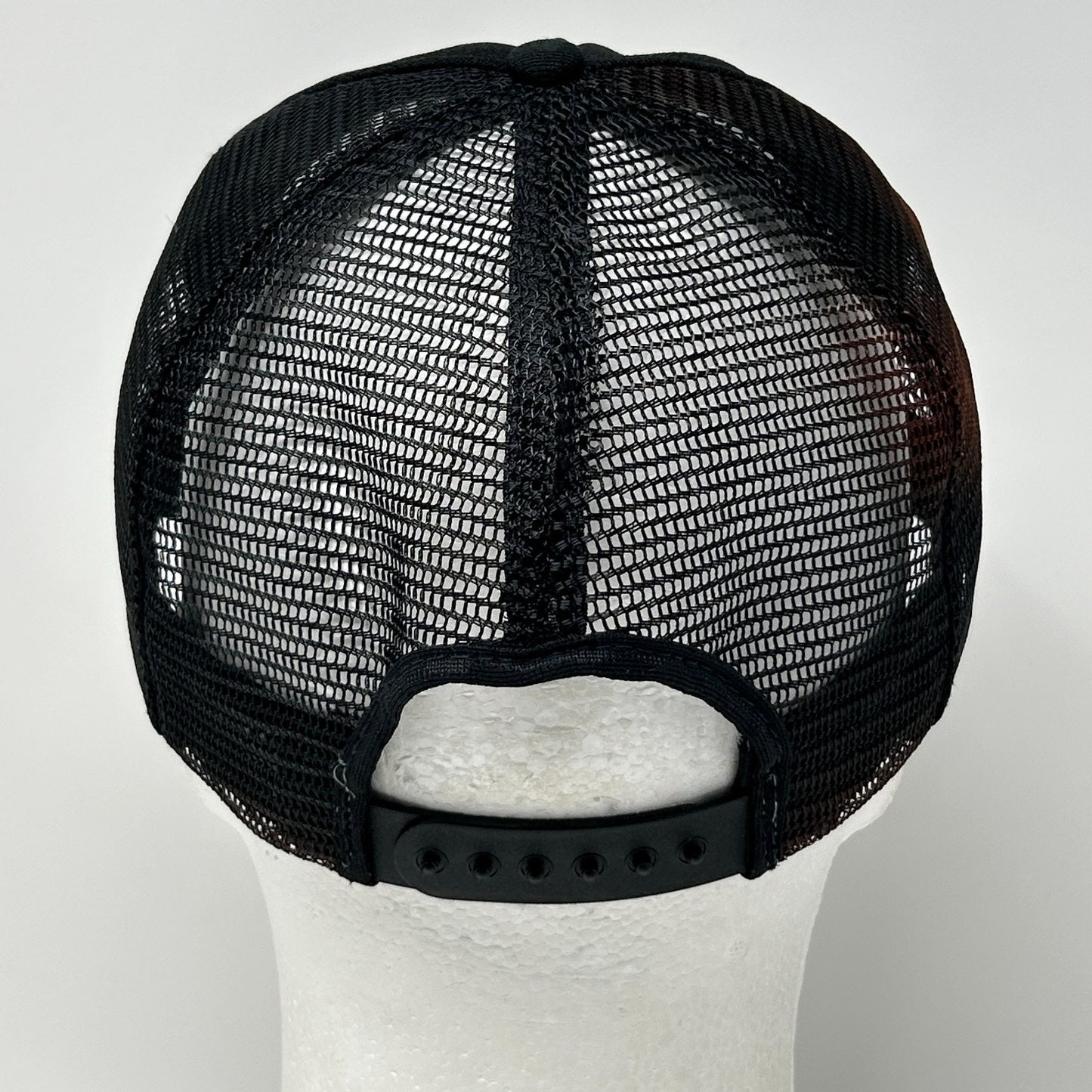 Vintage 80s KVAL Patch Trucker Hat Baseball Cap Made In USA Mesh Snapback Black