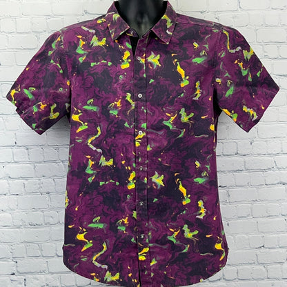 CR-24 Chrome Edge Bordo Cromato Button Front Shirt M Medium Purple Streetwear