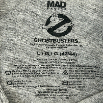 Camiseta con el logotipo de los Cazafantasmas, camiseta gráfica de la película Mad Engine en color gris