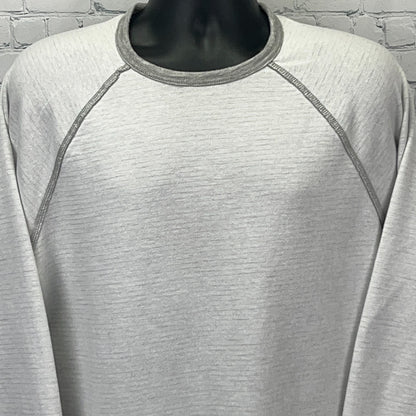 Lucky Brand Gray Label Reversible T Shirt XL X-Large White Gray Long Sleeve