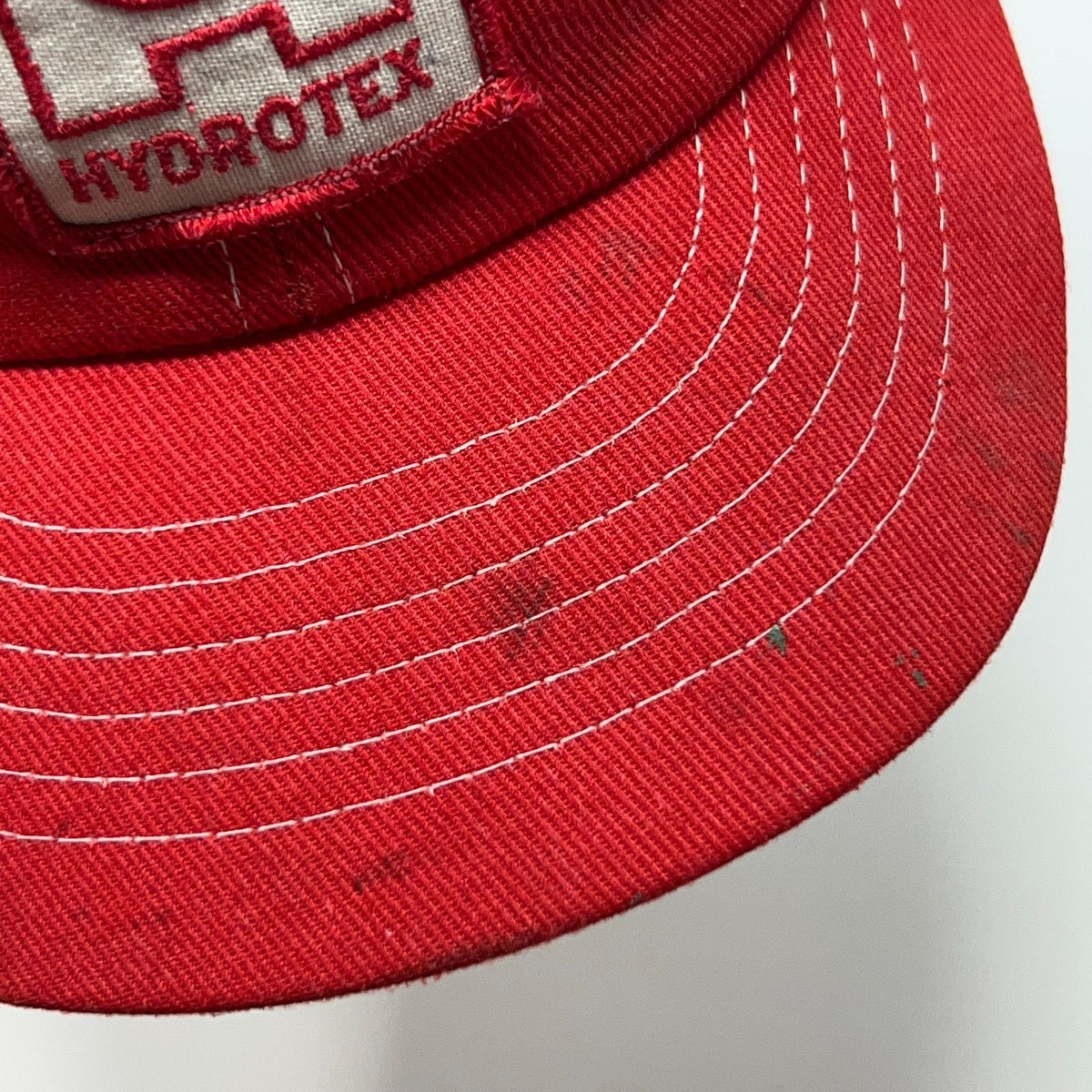 Vintage Hydrotex Lubricants Red Mesh Trucker Hat Baseball Cap Snapback Patch USA