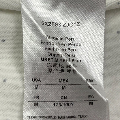 Armani Exchange Polo Shirt AX Spotted Polka Dot Pocket White Mens M Medium