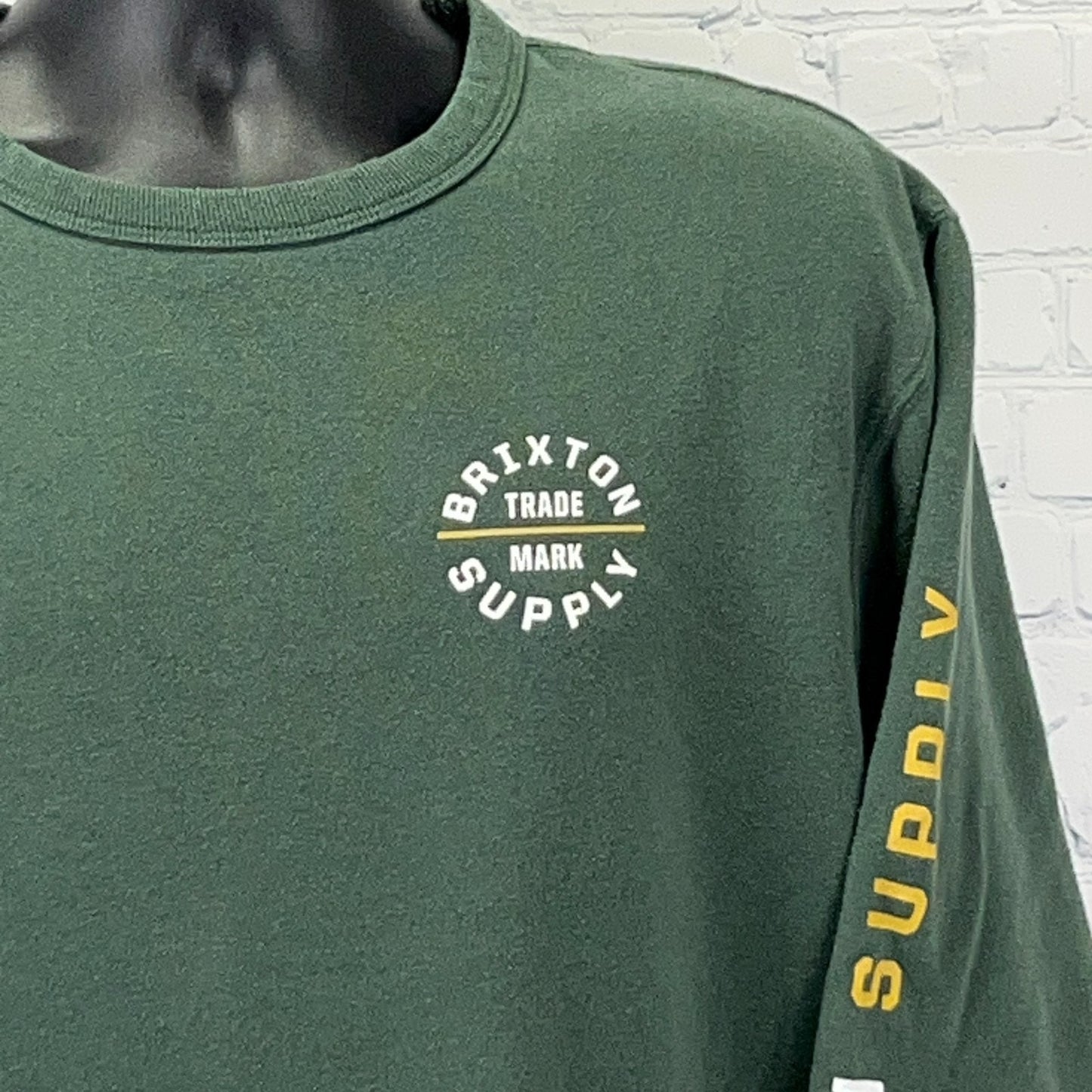 Brixton Supply Sweatshirt Streetwear BRXTN Crew Neck Sweater Green XL X-Large