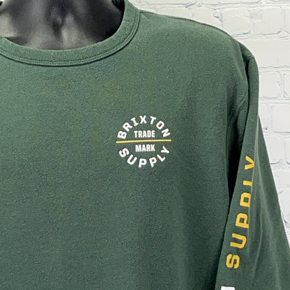 Brixton Supply Sweatshirt Streetwear BRXTN Crew Neck Sweater Green XL X-Large