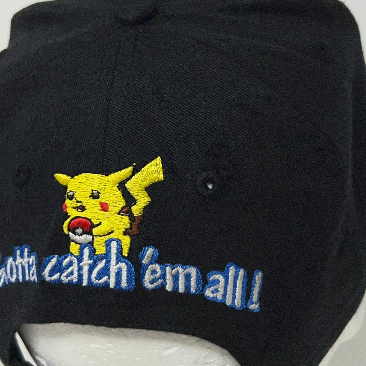Vintage Pokemon Gengar Pikachu Nintendo Black Strapback Baseball Hat Cap Anime