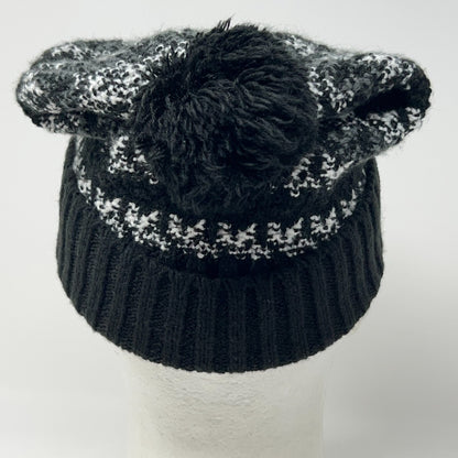 Nike SB Skateboarding Cuffed Pom Pom Beanie Toque Winter Hat Black Fair Isle