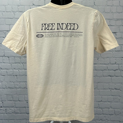 RISE WKND T Shirt Free Indeed John 8 34-36 Christian Jesus Tee Beige XL X-Large