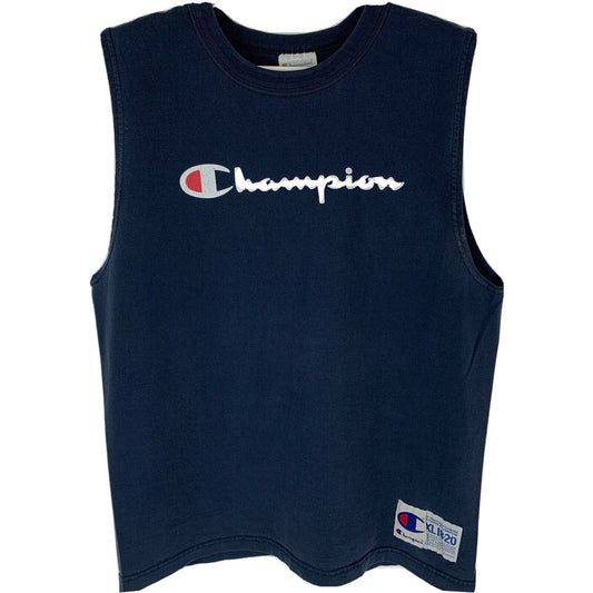 Champion Vintage 90s Youth Tank Top Camiseta Niños Niños Hechos en EE.UU. Azul XL 18-20